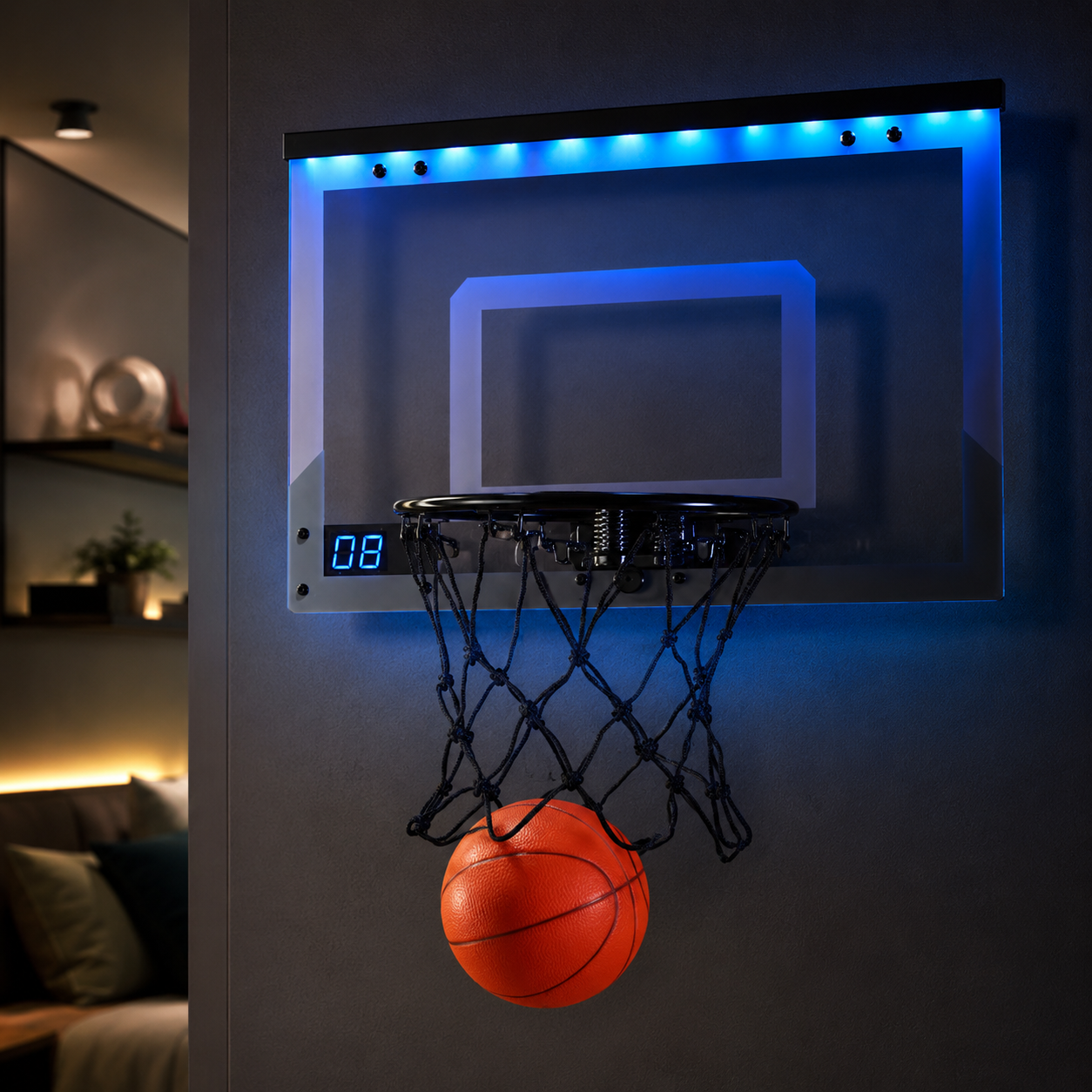 Light Up Basketball Hoop Electronic Scoring Indoor Play