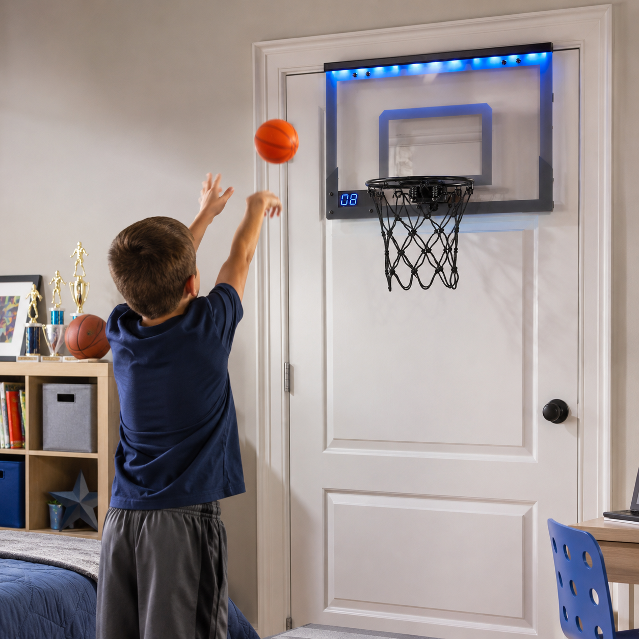 Light Up Basketball Hoop Electronic Scoring Indoor Play