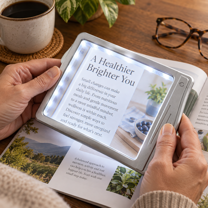 Lighted Magnifier Portable Reading LED Foldable Handheld