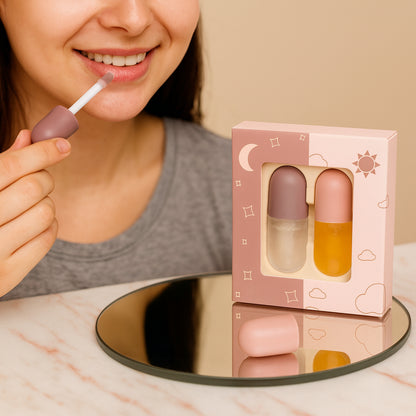 Conjunto de Brilho Labial Hidratante e Volumizador