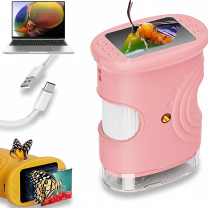 Microscopio digitale portatile tascabile 1000x con luce LED e fotocamera per apprendimento