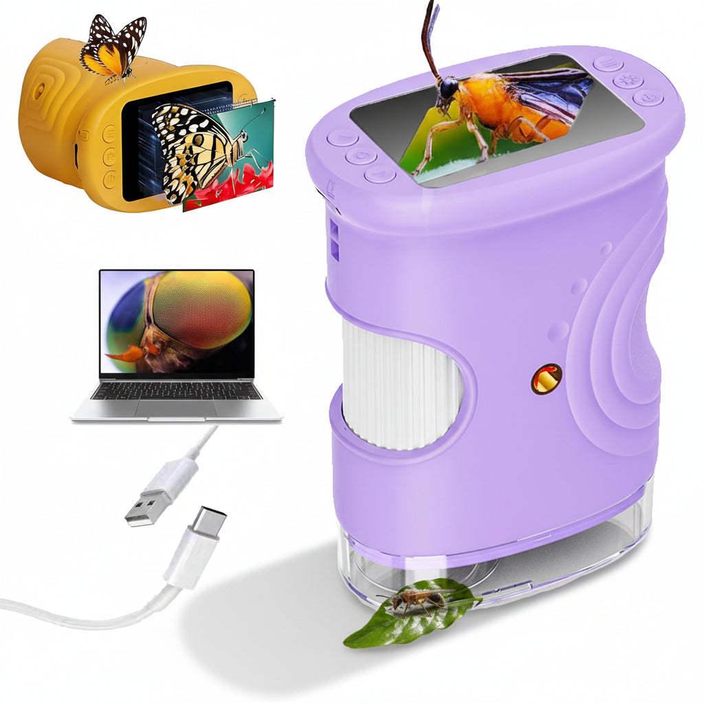 Microscopio digitale portatile tascabile 1000x con luce LED e fotocamera per apprendimento