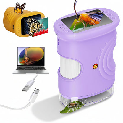 Microscopio digitale portatile tascabile 1000x con luce LED e fotocamera per apprendimento