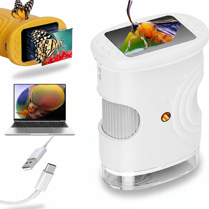 Microscopio digitale portatile tascabile 1000x con luce LED e fotocamera per apprendimento