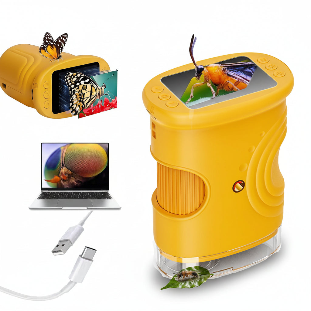 Microscopio digitale portatile tascabile 1000x con luce LED e fotocamera per apprendimento