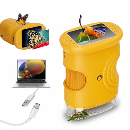 Microscopio digitale portatile tascabile 1000x con luce LED e fotocamera per apprendimento