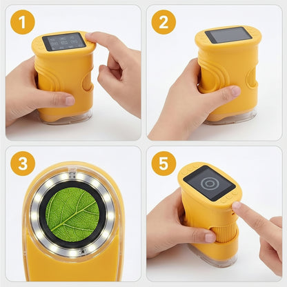 Microscopio digitale portatile tascabile 1000x con luce LED e fotocamera per apprendimento