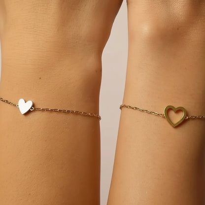 Pulsera Ajustable Cadena de Corazón Juego de Joyería para Parejas