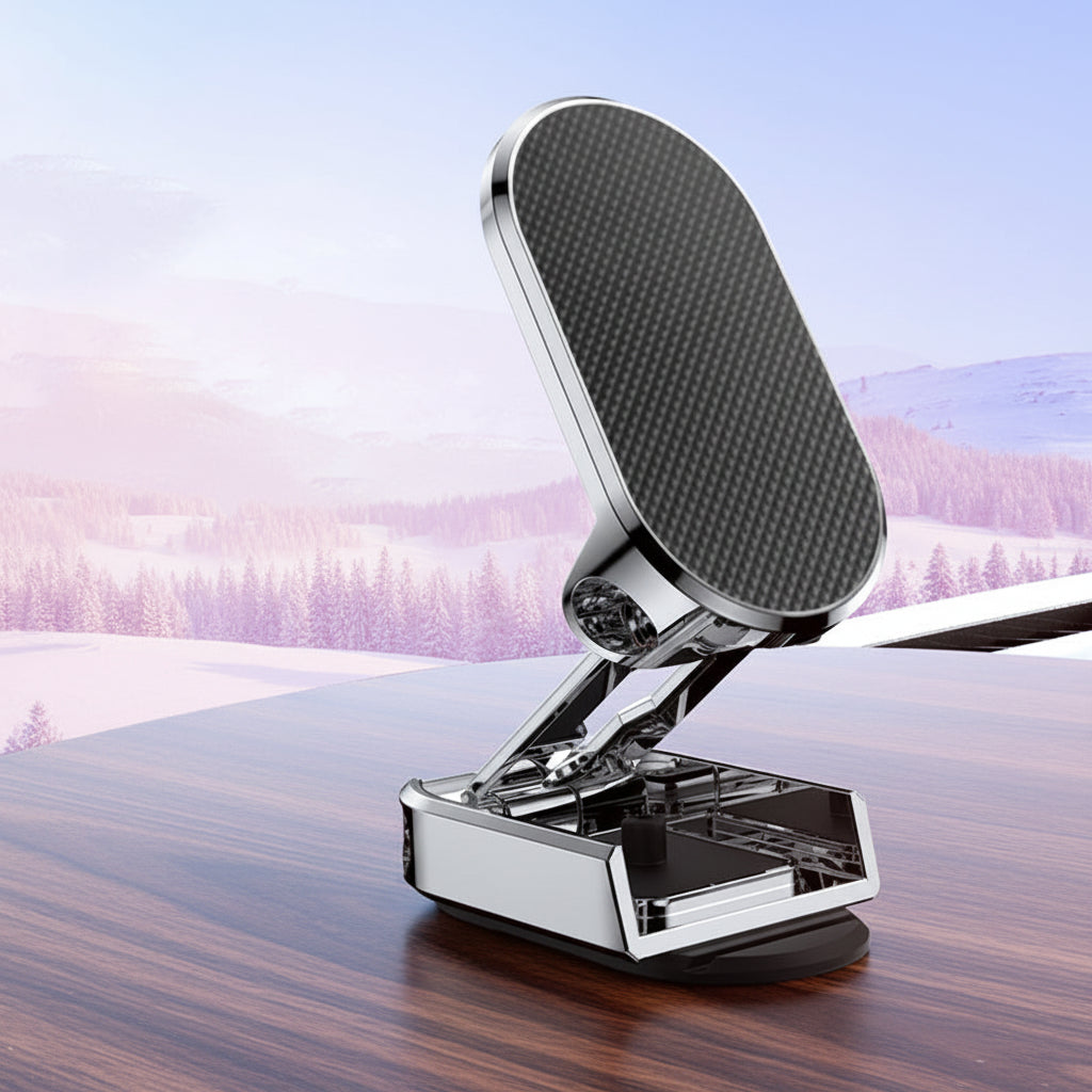 Supporto magnetico pieghevole in lega per telefono da auto da cruscotto