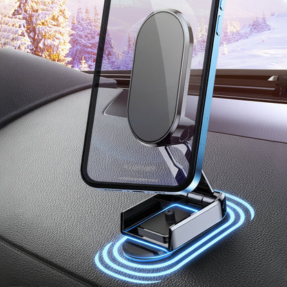 Supporto magnetico pieghevole in lega per telefono da auto da cruscotto