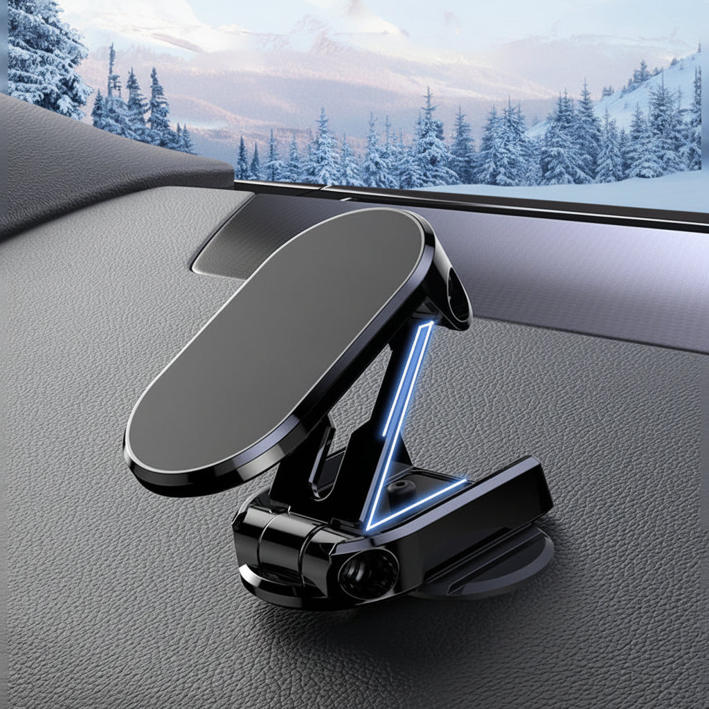 Supporto magnetico pieghevole in lega per telefono da auto da cruscotto