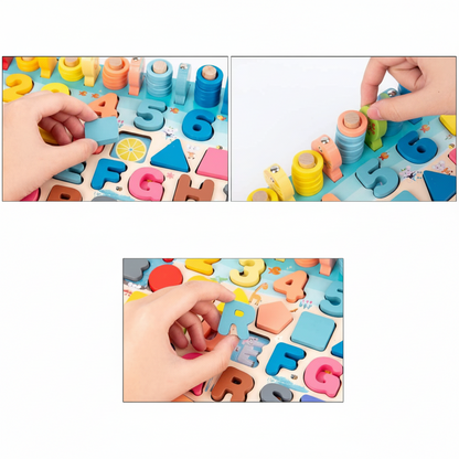 Montessori Holz-Aktivitätsbrett Lernspielzeug Kleinkinder