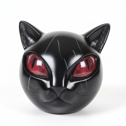 Scultura per arredamento domestico Testa di gatto mistico in resina Arte da tavolo