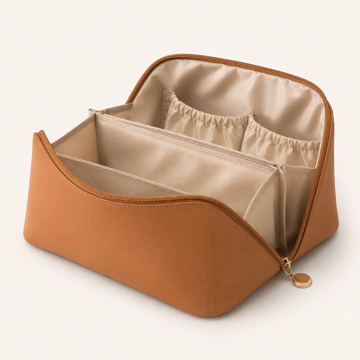 Makeuptaske med kosmetikorganisering og rejsevenligt design