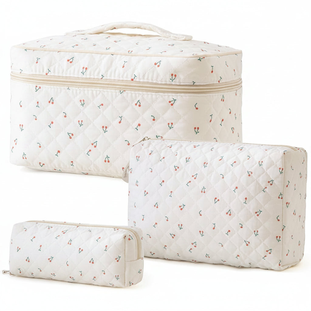 Kosmetiktasche Reise Kosmetiktasche Blumenmuster Baumwolle Muttertagsgeschenk