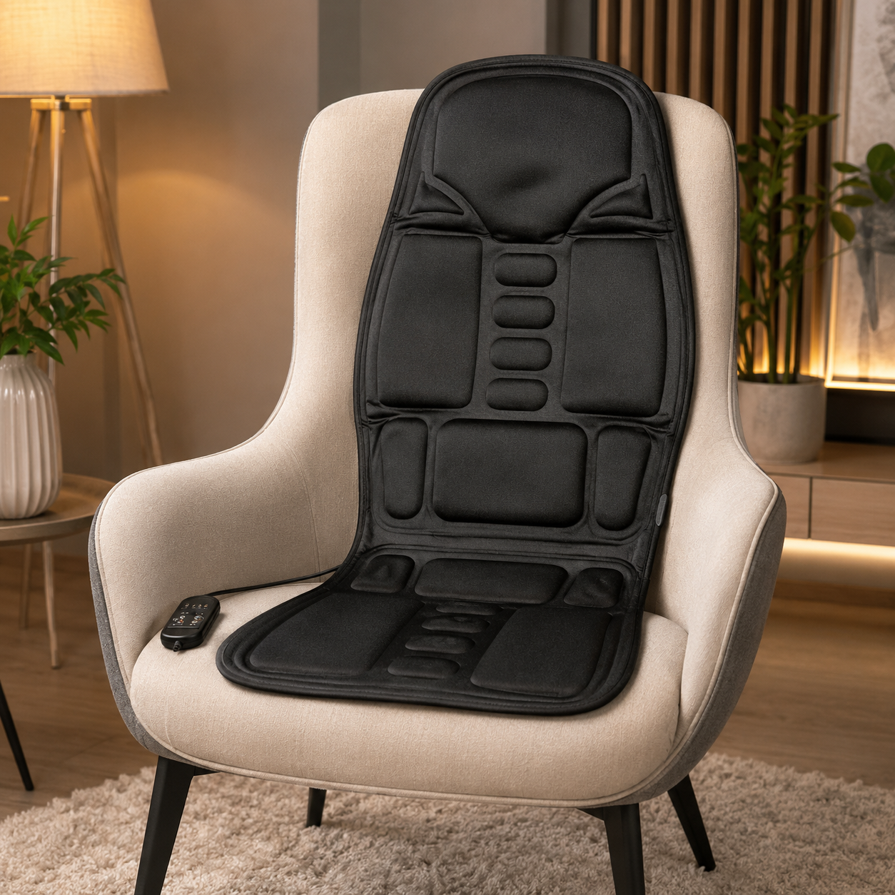 Massage-Sitzauflage, vibrierender Autositzbezug und Sitzkissen