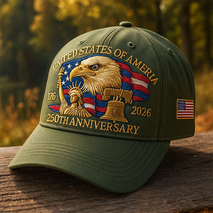 Herren Baseballmütze Patriotischer Adler 250. Jubiläum Veteranenhut