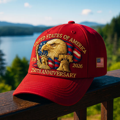 Herren Baseballmütze Patriotischer Adler 250. Jubiläum Veteranenhut