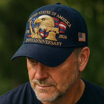 Herren Baseballmütze Patriotischer Adler 250. Jubiläum Veteranenhut
