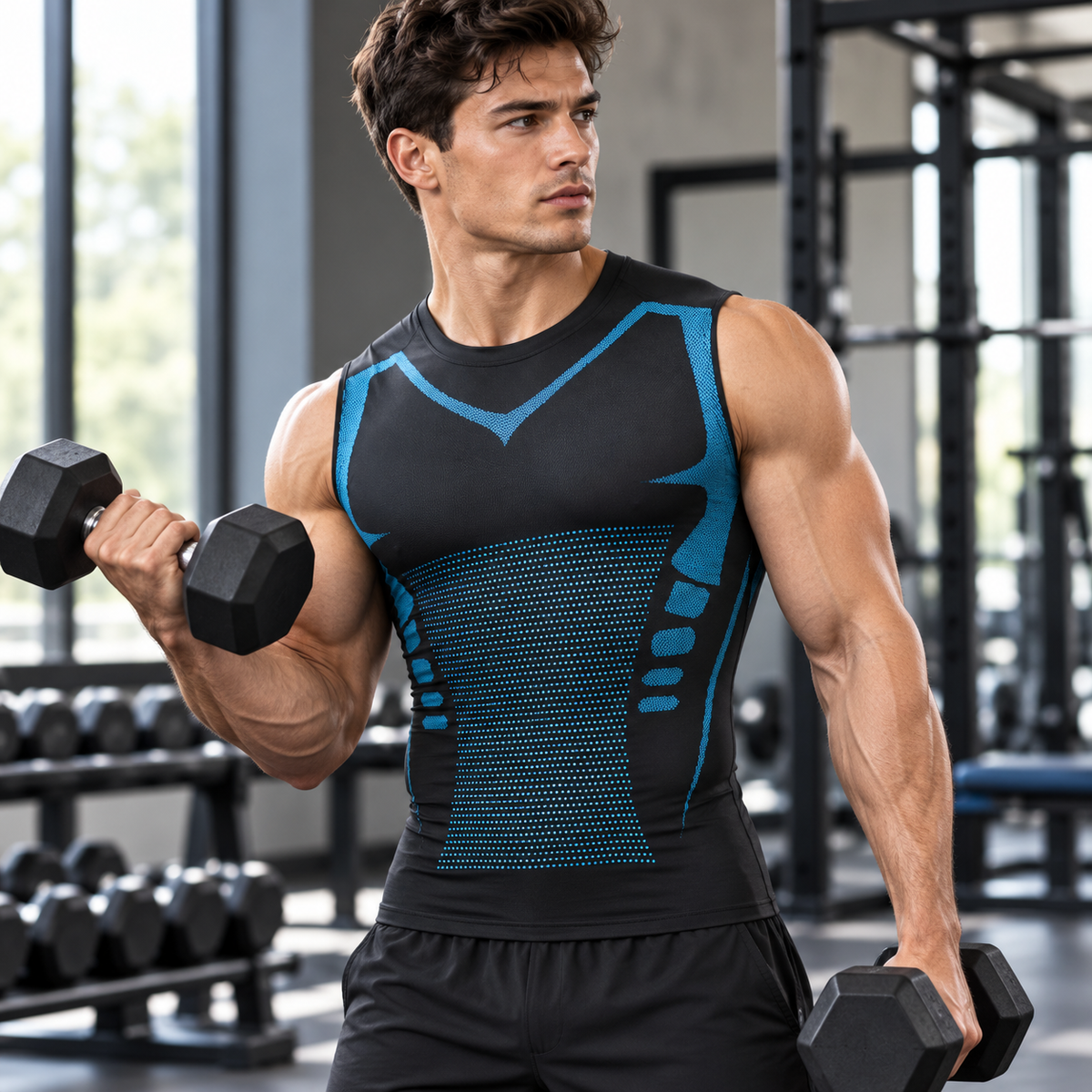 Camiseta de tirantes de compresión para hombre Fitness | Ropa de entrenamiento