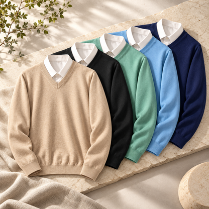 Herren-Pullover mit Rundhalsausschnitt | Lässiger Strick