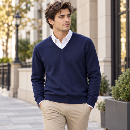Herren-Pullover mit Rundhalsausschnitt | Lässiger Strick