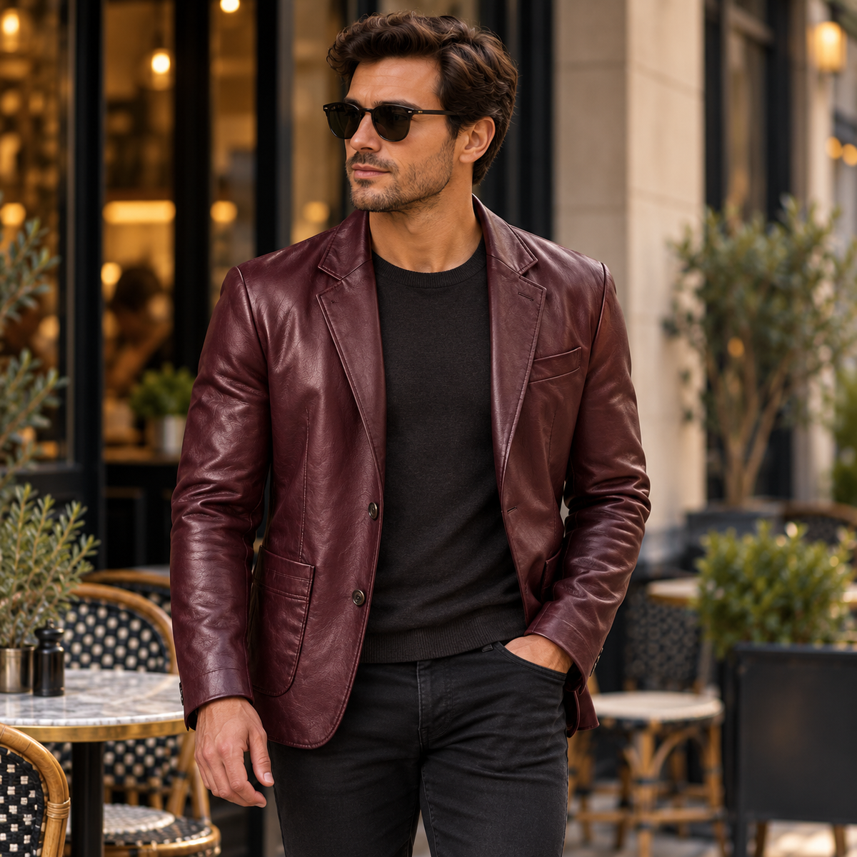Blazer versatile da uomo dal taglio moderno | Blazer in pelle d’agnello