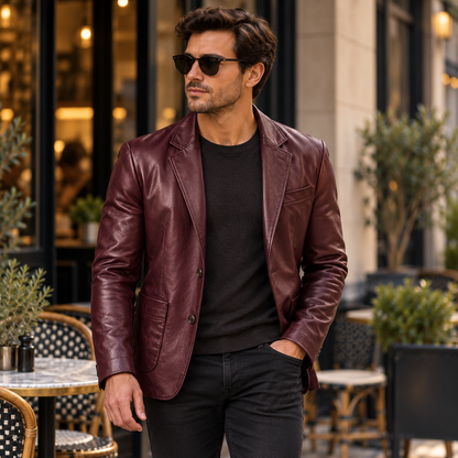 Blazer versatile da uomo dal taglio moderno | Blazer in pelle d’agnello
