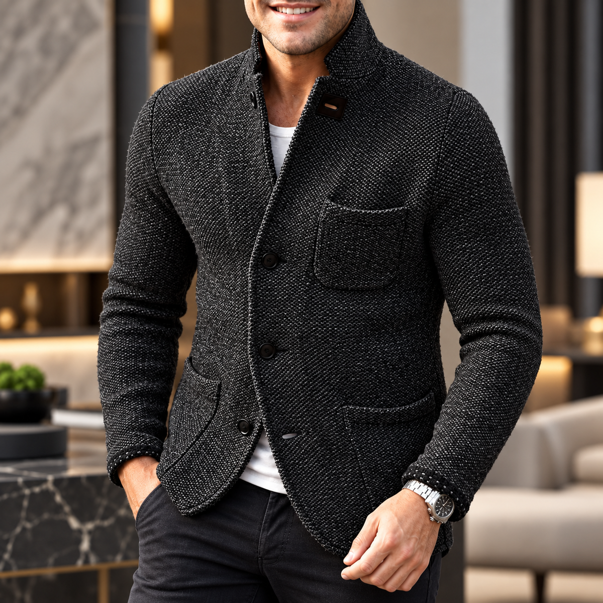 Men's Retro Cardigan High Quality Knit | Versatile Outerwear