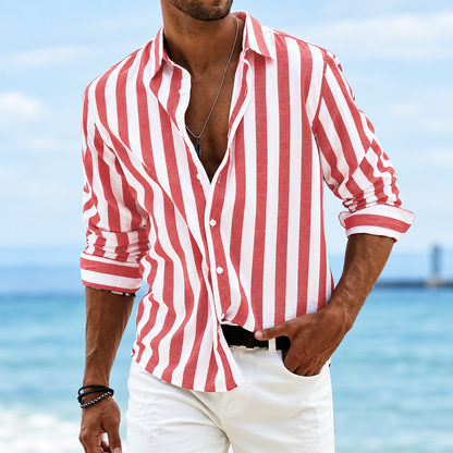 Camisa de verano a rayas para hombre Corte regular | Diseño clásico a rayas