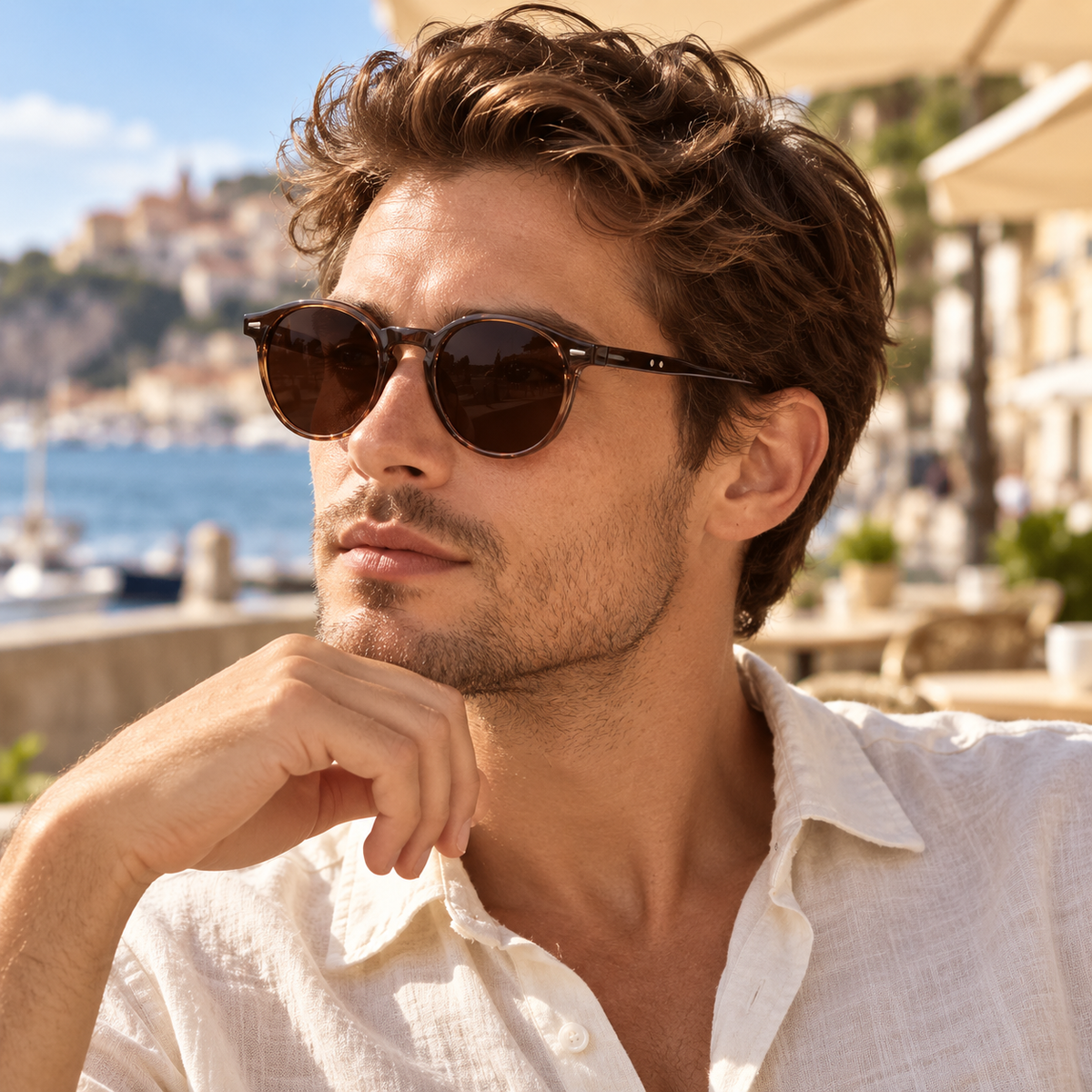 Men's Sunglasses Round Tortoiseshell | Eyewear