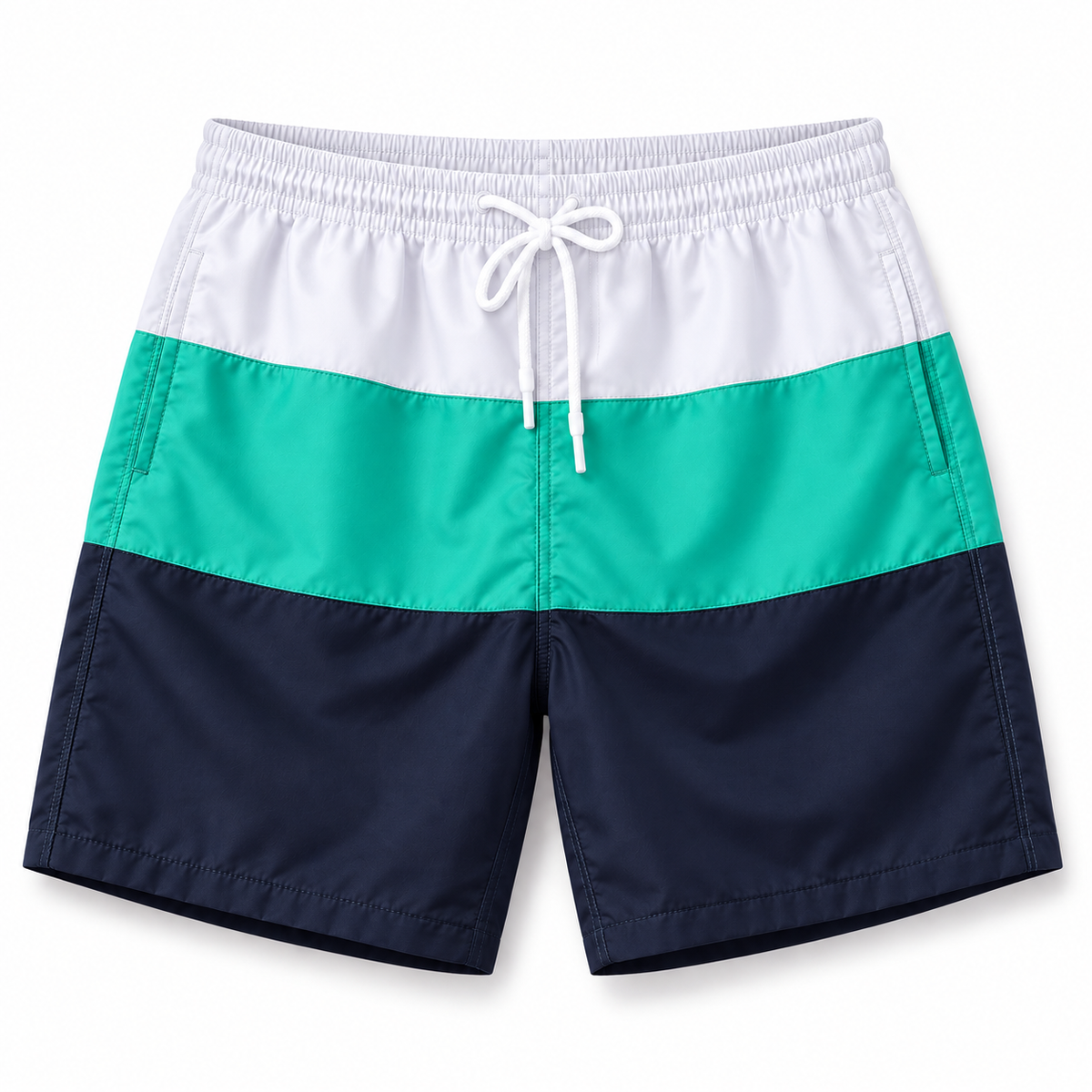Calções de banho de homem, duráveis e com padrão patchwork | Roupa de praia