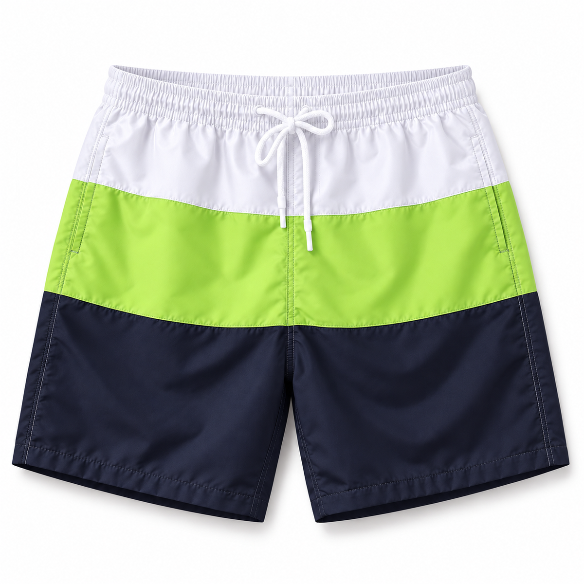 Calções de banho de homem, duráveis e com padrão patchwork | Roupa de praia