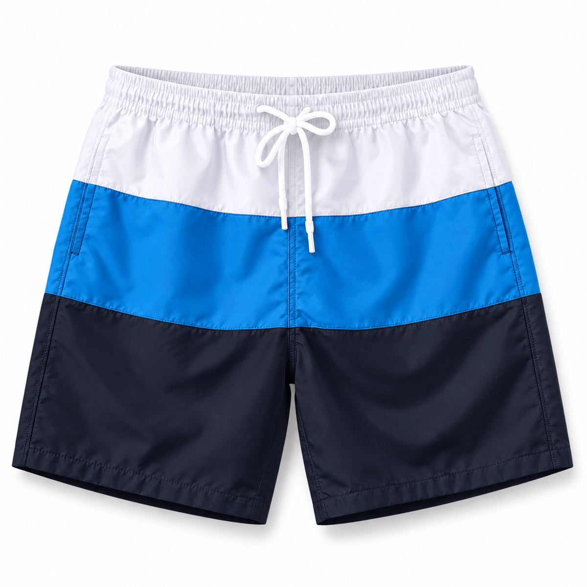 Calções de banho de homem, duráveis e com padrão patchwork | Roupa de praia