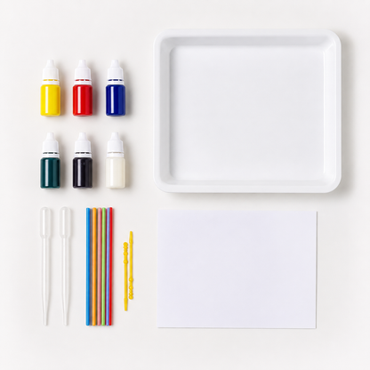 Kit di colori per marmorizzazione senza sporcare, divertimento creativo per bambini