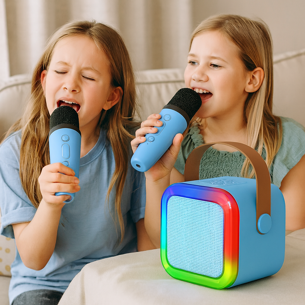 Máquina de karaoke pequeña para niños Altavoz con Bluetooth Micrófono inalámbrico