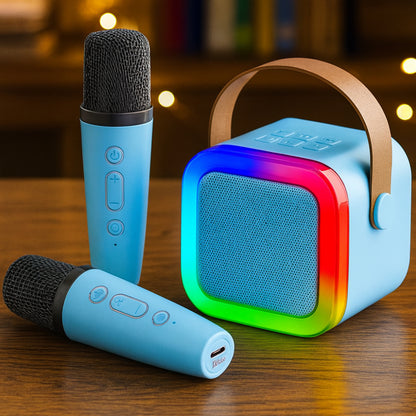 Máquina de karaoke pequeña para niños Altavoz con Bluetooth Micrófono inalámbrico