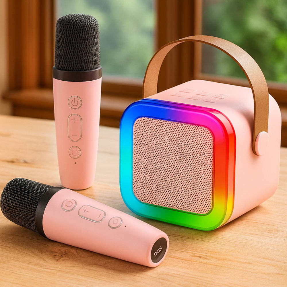 Máquina de karaoke pequeña para niños Altavoz con Bluetooth Micrófono inalámbrico