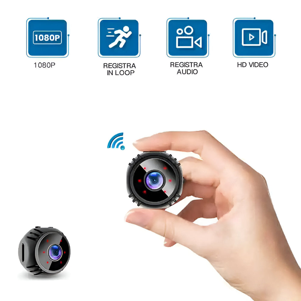 Mini telecamera di sicurezza WiFi con visione notturna e rilevamento del movimento
