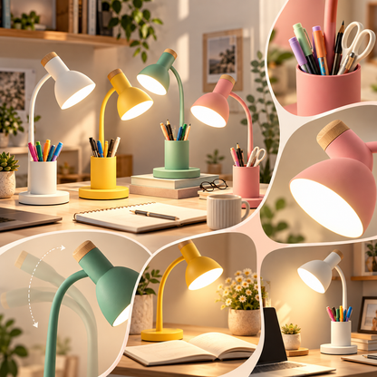 Moderne skrivebordslampe med funktionelt design og justerbar højde