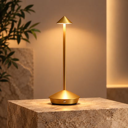 Moderne genopladelig vandtæt bordlampe med touchbetjening