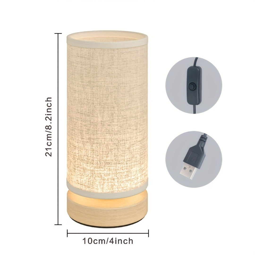 Moderne Holz-Tischlampe | USB-betriebenes Nachttischlicht