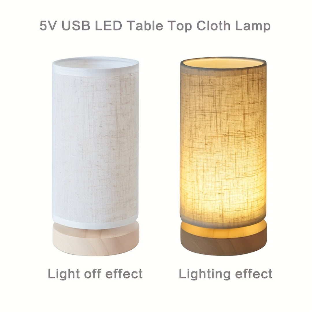Moderne Holz-Tischlampe | USB-betriebenes Nachttischlicht
