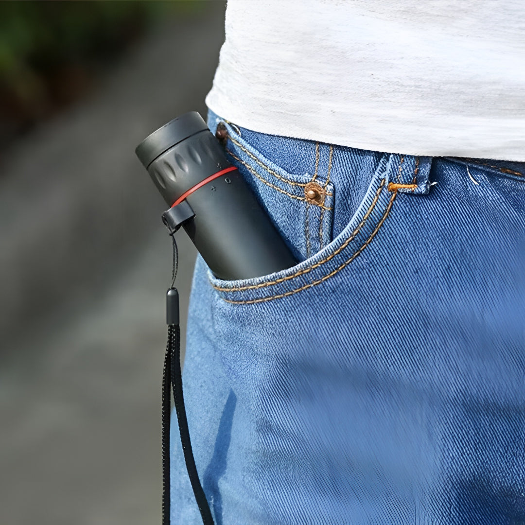 Telescópio Monocular Compacto Impermeável Suporte para Telemóvel