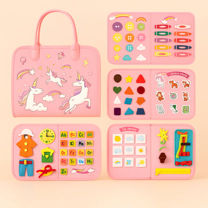 Spielzeug Sinnes Montessori Aktivitätsbrett Reisetasche