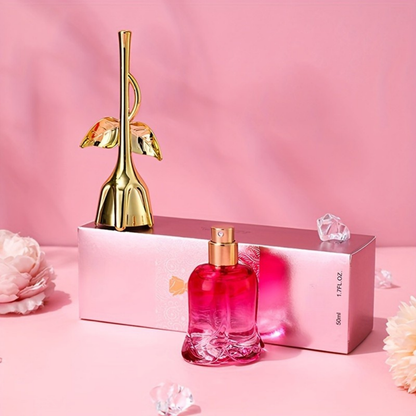 Perfume Regalo Día de la Madre Fragancia Floral Botella de Rosa con Spray