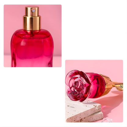 Perfume Regalo Día de la Madre Fragancia Floral Botella de Rosa con Spray
