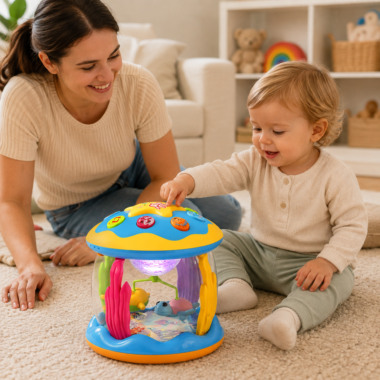 Musical Carousel Infant Toy Baby Interactive Spinning Light