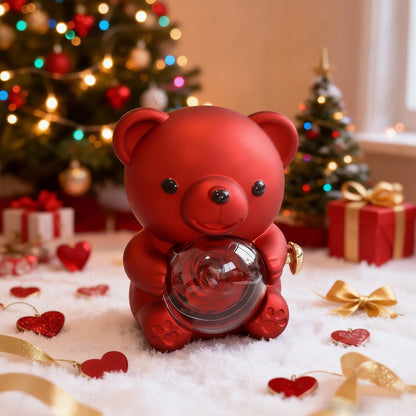 Collana Ciondolo Cuore Orso Zircone Rosa Scatola Regalo Donna