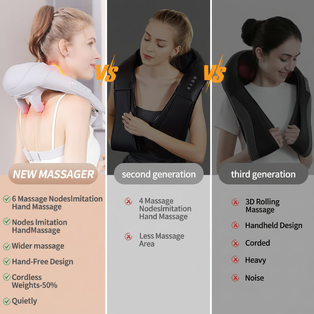 Masajeador de cuello inalámbrico para relajación de hombros